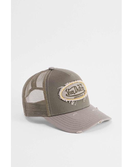 Von Dutch Green Uo Exclusive Khaki Trucker Cap for men