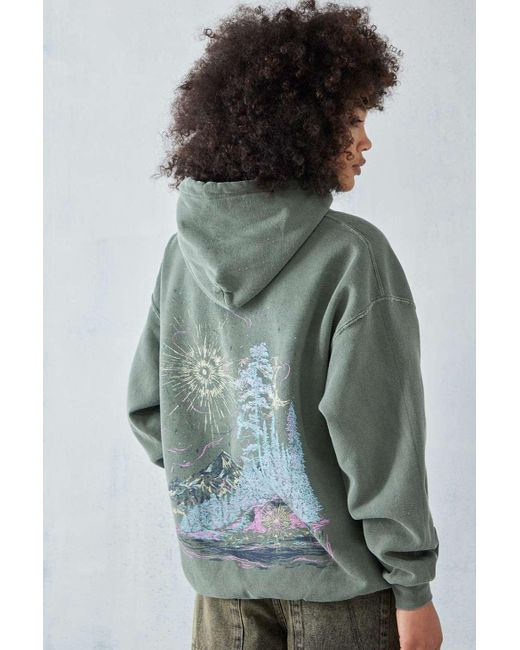 Urban Outfitters Green Uo Starry Forest Hoodie