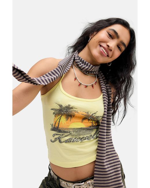 Urban Outfitters Purple Uo Jessica Skinny Stripe Scarf