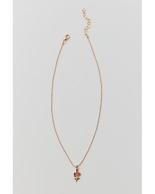 Urban Outfitters White Enameled Charm Necklace