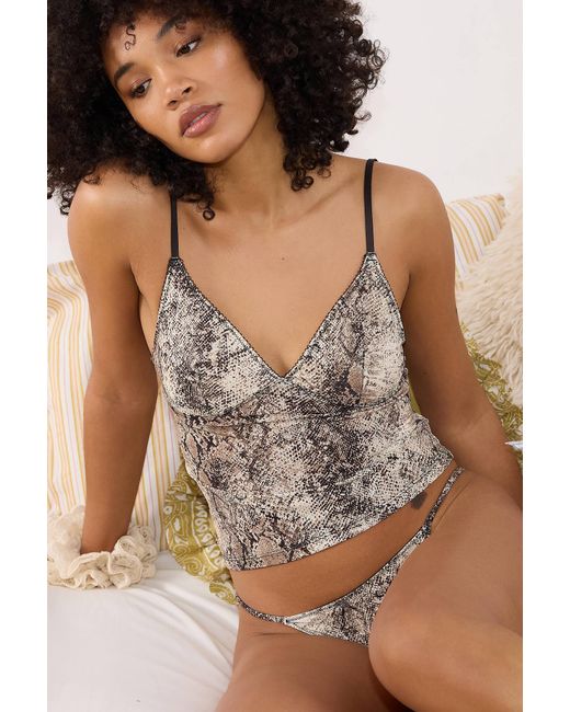 Out From Under Brown Je T'aime Snake Print Cami