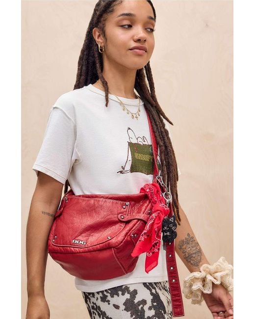 BDG Red Reggie Faux Leather Sling Bag
