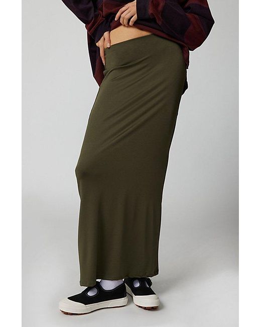 Urban Outfitters Green Uo Dominique Maxi Tube Skirt