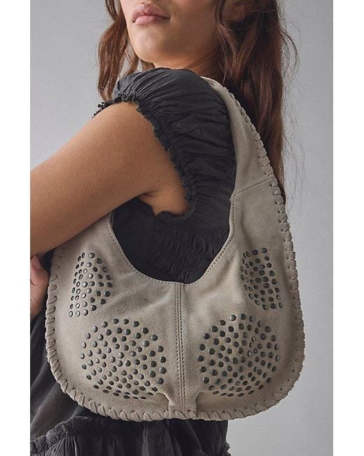 Silence + Noise Multicolor Ivy Studded Suede Hobo Bag