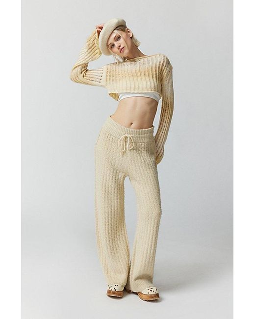 Urban Outfitters Natural Uo Ladder-Knit Shrug Sweater