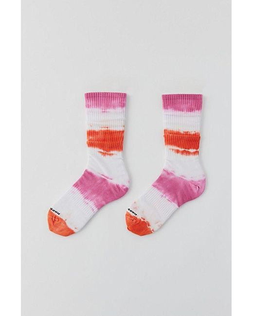 Happy Socks Pink Dip-Dye Crew Sock