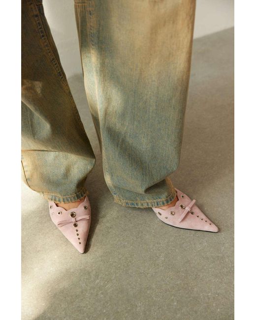 Jeffrey Campbell Green Gratis Heeled Mule In Pink,at Urban Outfitters