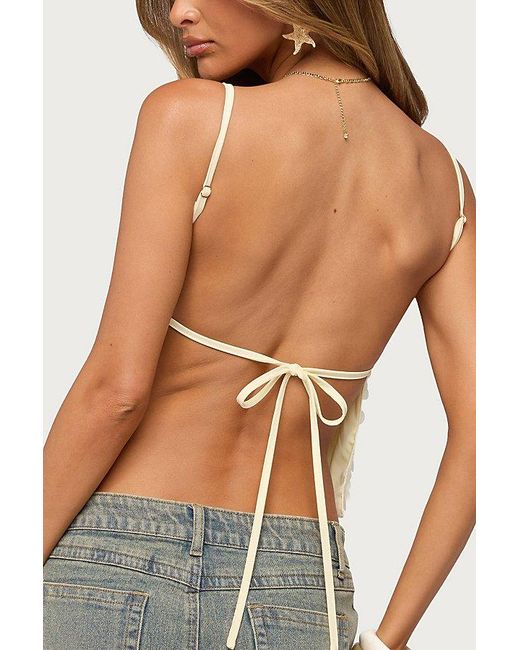 Edikted White Macy Backless Sequin Top