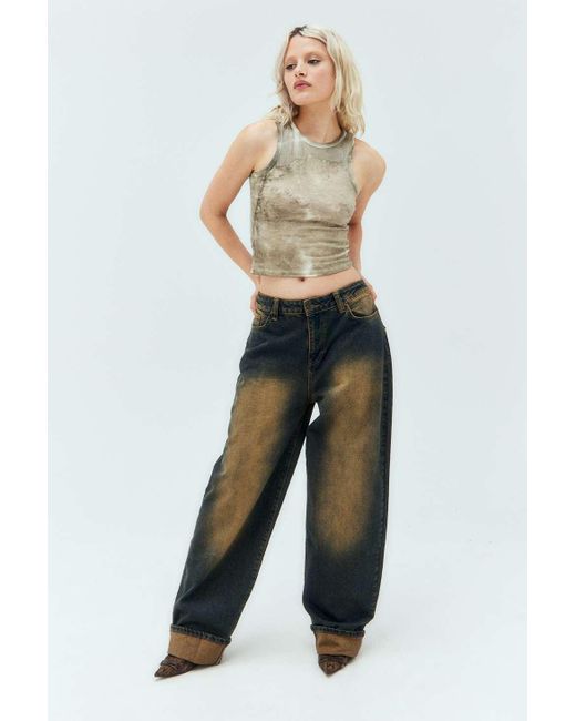 Jaded London Blue Sonic Dirty Wash Baggy Jeans