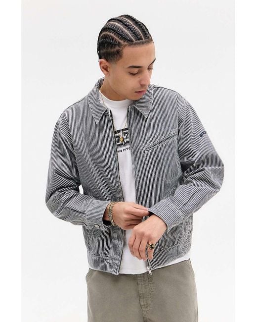 BDG Gray Tony Pinstripe Harrington Jacket for men