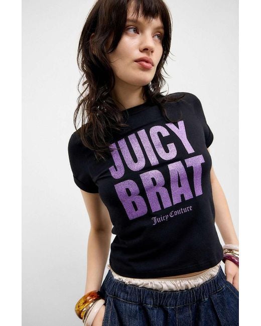 Juicy Couture Black Uo Exclusive Brat Glitter T-shirt