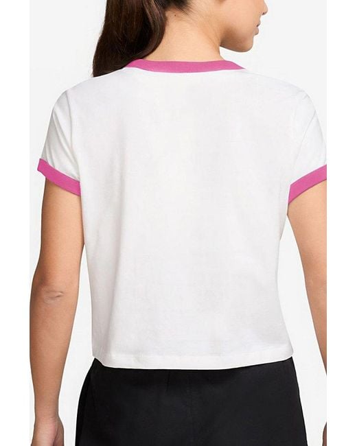 Nike White Sportswear Graphic Ringer Tee