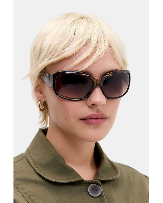 Urban Outfitters Black Uo Vienna Oversized Wrap Sunglasses