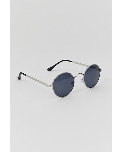 Urban Outfitters Blue Waverly Round Metal Sunglasses for men
