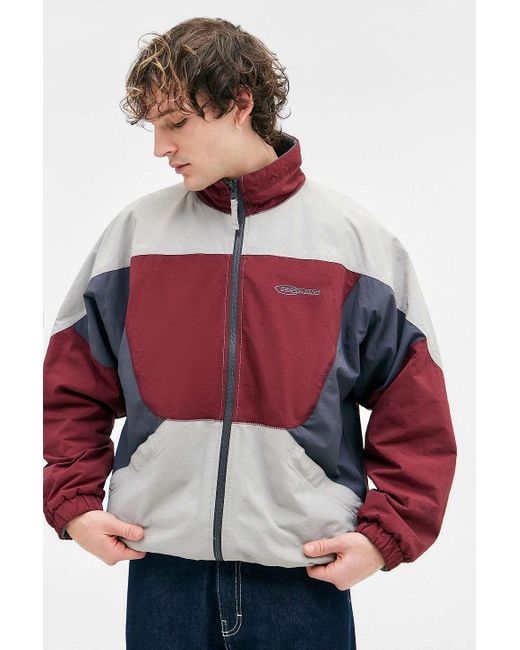 iets frans Red Burgundy Nylon Reversible Jacket for men
