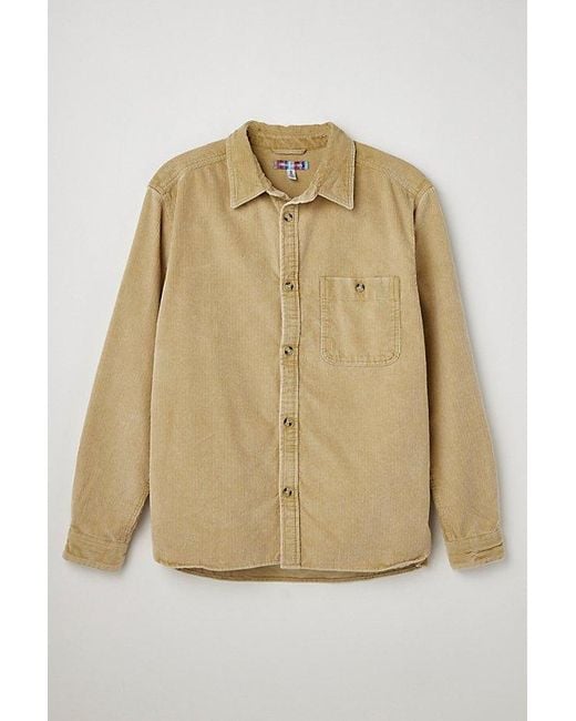 Urban Outfitters Natural Uo Big Corduroy Work Shirt Top for men