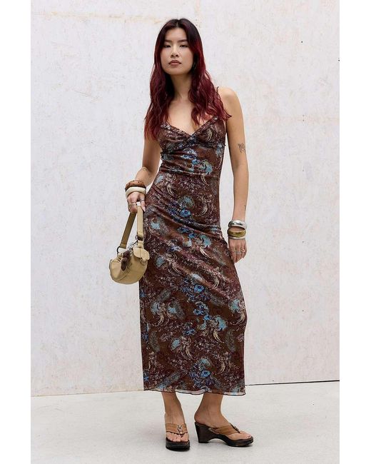 Motel Brown Alnaka Paisley Maxi Dress