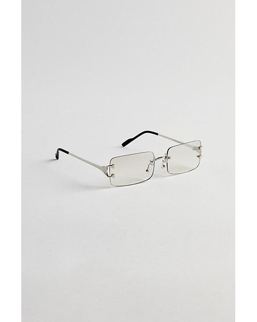 Urban Outfitters Metallic Carter Rimless Rectangle Sunglasses for men