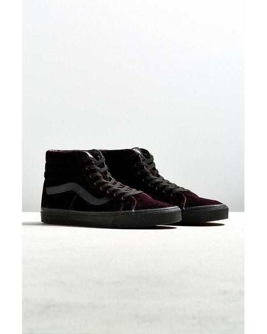 Vans Black Vans Sk8-hi Reissue Burgundy Velvet Sneaker for men