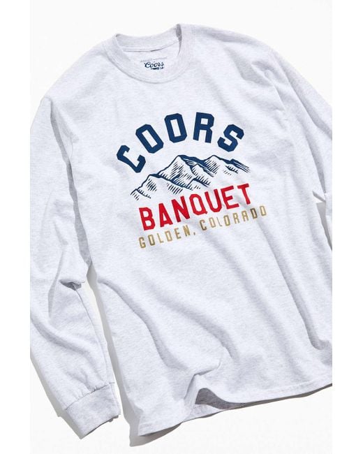 Urban Outfitters Coors Banquet Collegiate Long Sleeve Tee in Gray