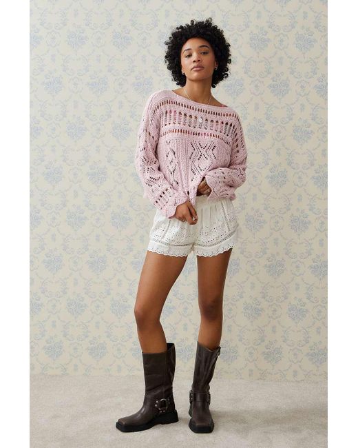 Urban Outfitters Pink Uo - genoppter pullover aus grobstrick