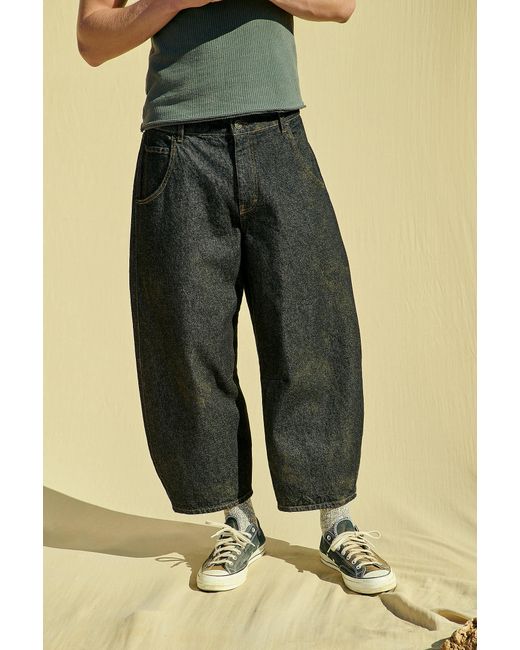 BDG Green Rinse Black Crop Cacoon Jeans for men