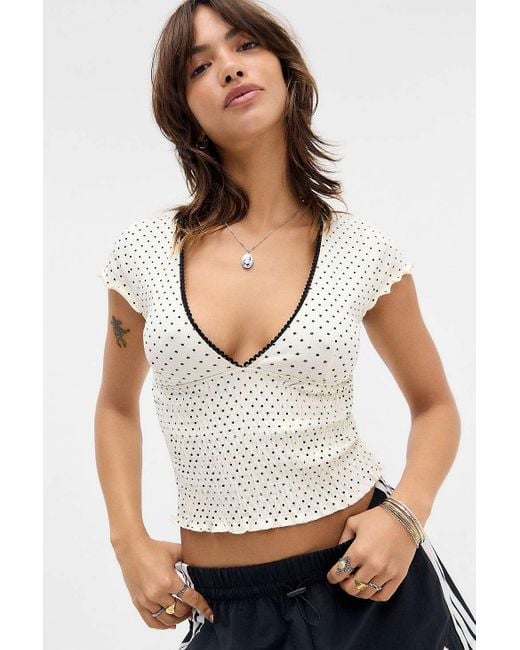Kimchi Blue White Verity Only You Cap Sleeve Top