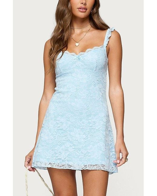 Edikted Stephanie Lace Mini Dress in Blue | Lyst Edikted Stephanie Lace Mini Dress in Blue | Lyst