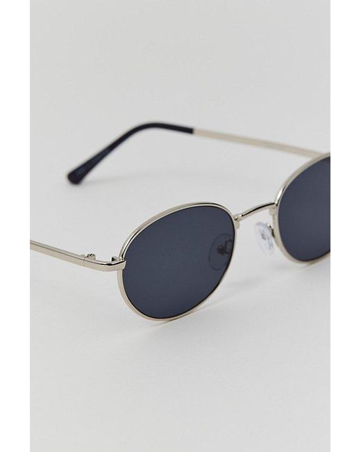 Urban Outfitters Blue Walker Metal Oval Sunglasses for men