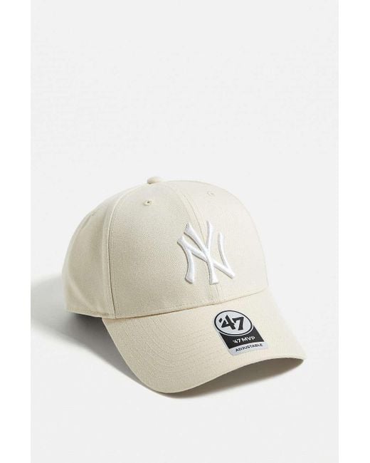 47 Brand Ny Yankees Ecru Baseball Cap in Grey | Lyst UK