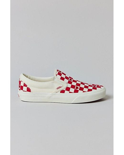 Vans Red Hearts Racing Checkerboard Slip-On Sneaker