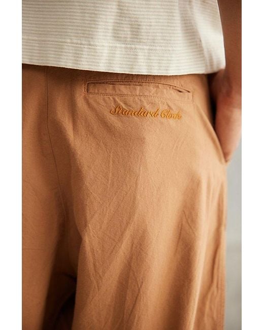 Standard Cloth Brown Jason Cotton Pleated Trouser Pant for men