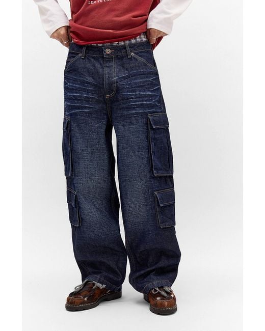 BDG Blue Multi Pocket Cargo Jeans 30w 30l At Urban Outfitters for men