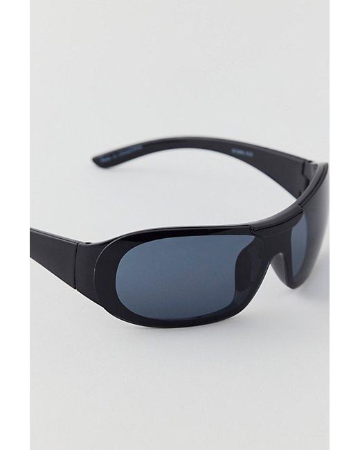 Urban Outfitters Blue Sienna Plastic Shield Sunglasses