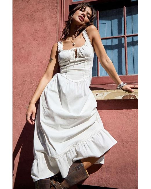 Kimchi Blue White Gabriette Drop Waist Maxi Dress