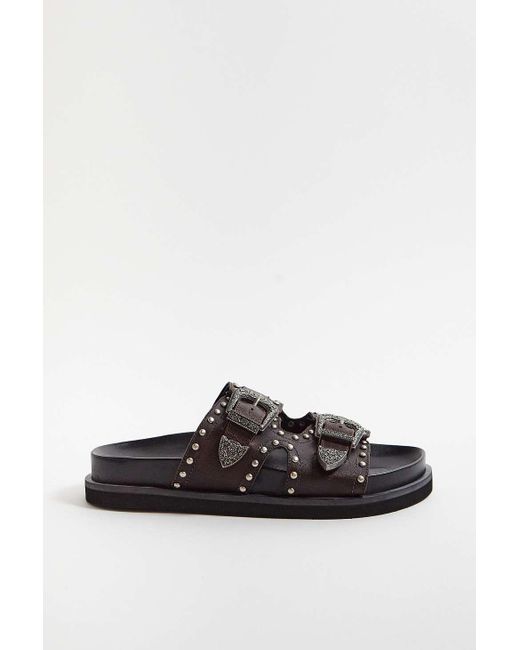 Urban Outfitters Uo Nevada Brown Leather Sandals