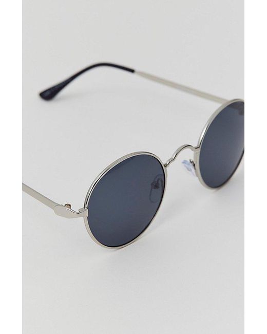 Urban Outfitters Blue Waverly Round Metal Sunglasses for men