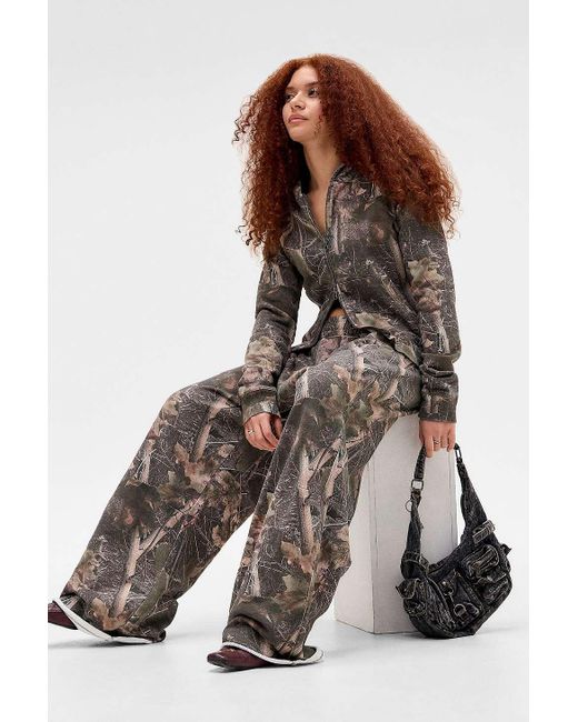 Jaded London Multicolor Woodland Camo Baggy Monster Joggers M At Urban Outfitters