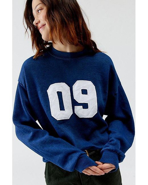 Urban Renewal Blue Remade Sporty Number Sweatshirt