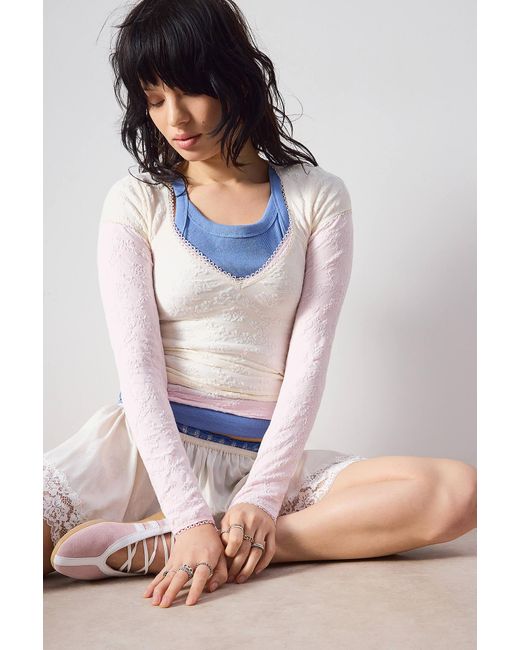 Out From Under Pink Tammy Seamless Textured Short Sleeve T-shirt