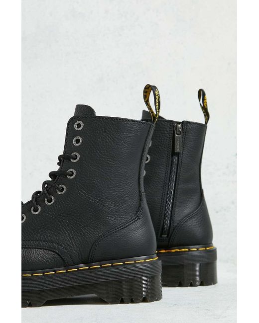 Dr. Martens Black Jadon Iii Pisa Leather Platform Boots
