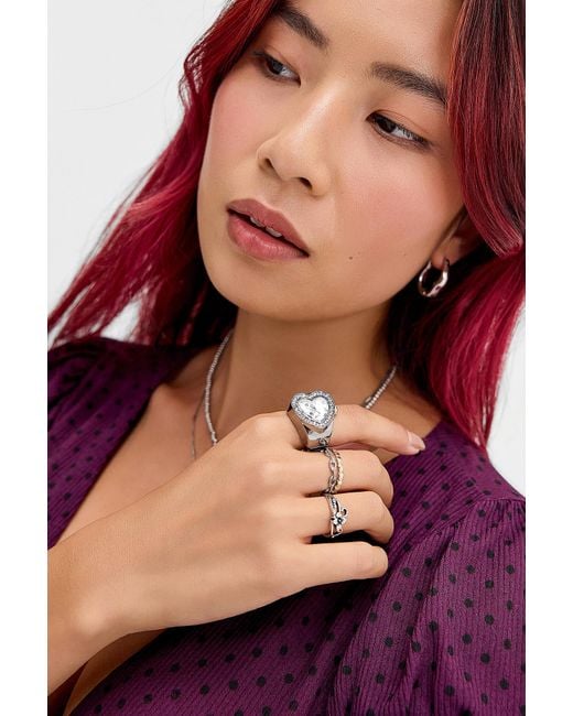 Urban Outfitters Red Uo Heart Watch Ring