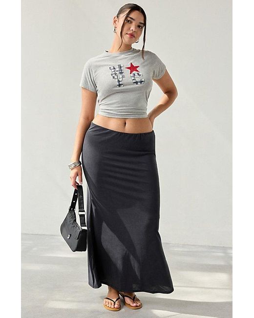 Urban Outfitters Black Uo Harlow Cupro Low-Rise Maxi Skirt