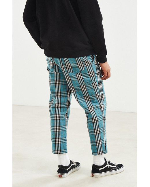 Urban Outfitters Uo Plaid Work Pant in Blue for Men Lyst