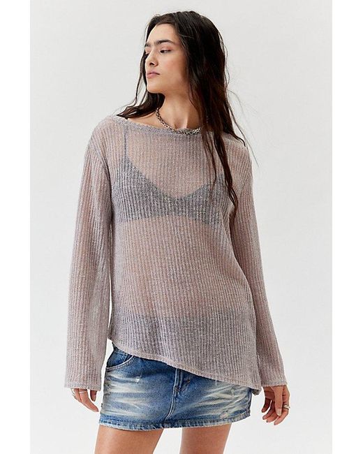 Urban Renewal Gray Remnants Off-Shoulder Slouchy Tunic