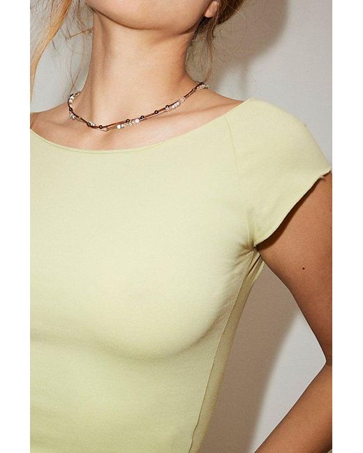 Out From Under Yellow Cotton Compression Boatneck Tee