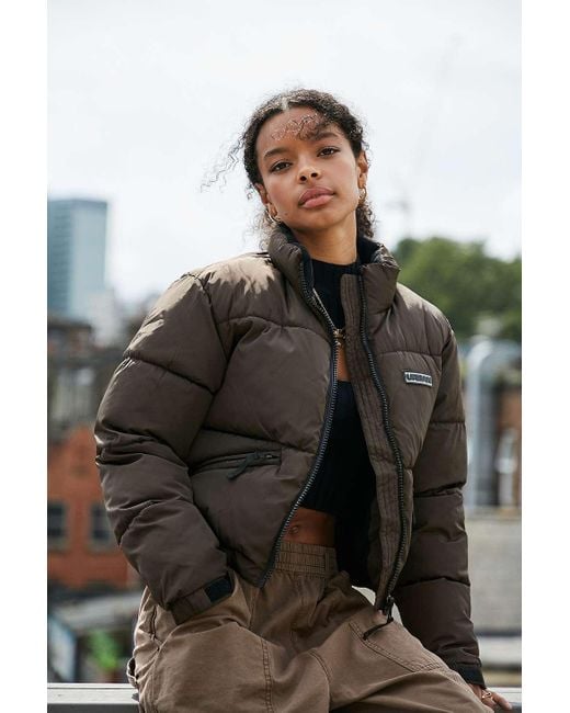 Urban Outfitters Uo Brown Y2k Cropped Puffer Jacket | Lyst UK