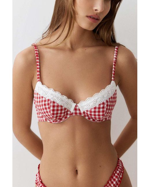 Out From Under Red Gingham Underwired Bra