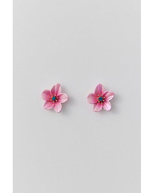Betsey Johnson Pink Flower Stud Earring