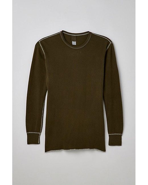 Urban Renewal Green Remade Overdyed Thermal Long Sleeve Tee for men